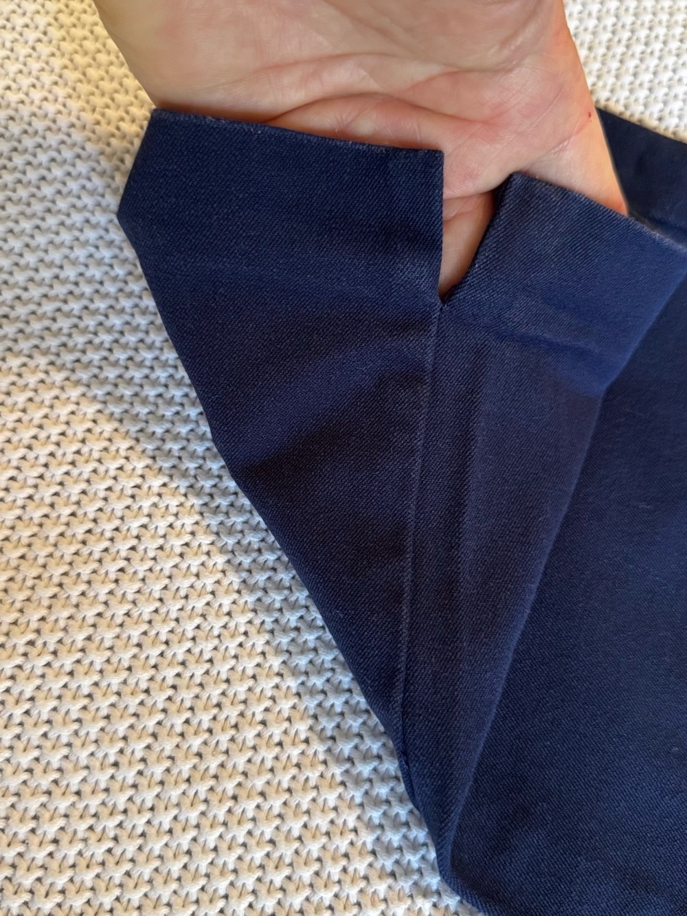 CHICO’S Fabulously Slimming Cotton Navy Blue Straight-Leg Ponte Pull-On Pants - Picture 4 of 12
